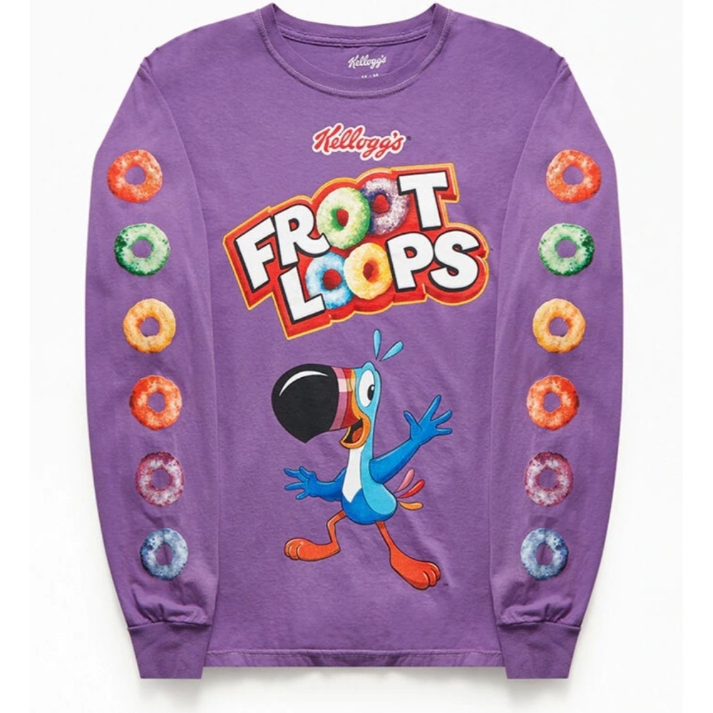 Purple Pigment Dye Graphic Froot Loops Long Shirt